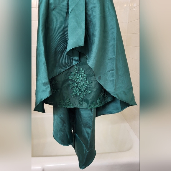 Girl's green lace & satin prom formal dress by Rare Editions from Macy's Size 16 - Picture 5 of 16